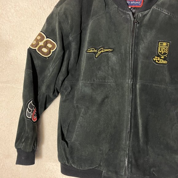 Jeff Hamilton Pro Sport Suede Jacket NASCAR Ups Men’s XL Black Dale Jarrett - Picture 6 of 16